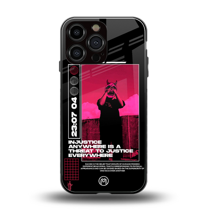 injustice back phone cover | glass case for iphone 16 pro max
