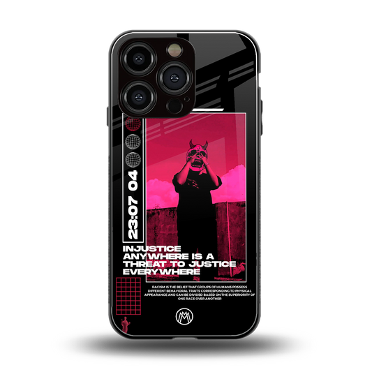 injustice back phone cover | glass case for iphone 16 pro