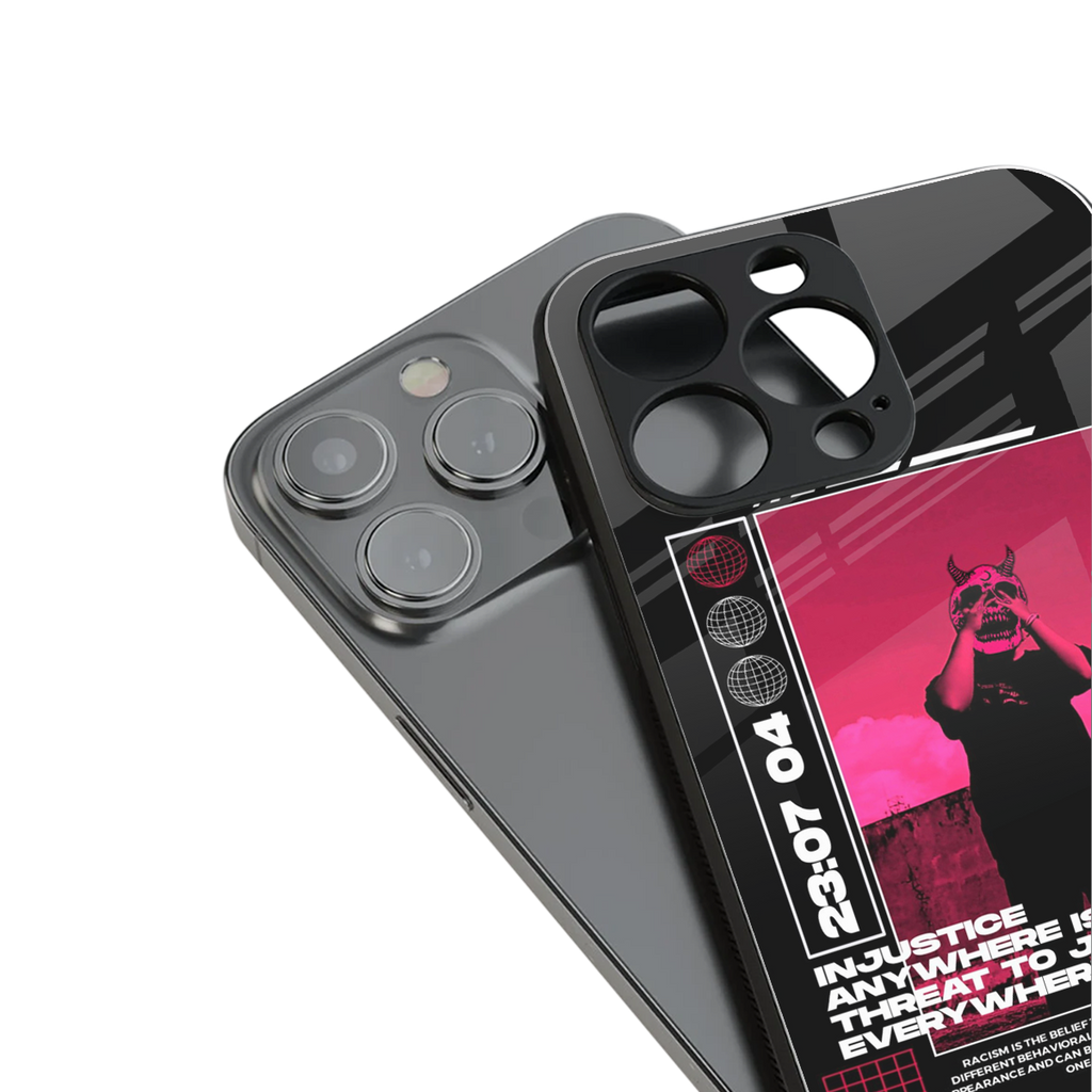 injustice back phone cover | glass case for iphone 15 pro
