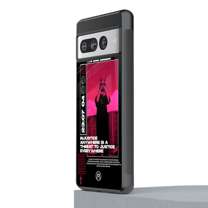injustice back phone cover | glass case for google pixel 7 pro