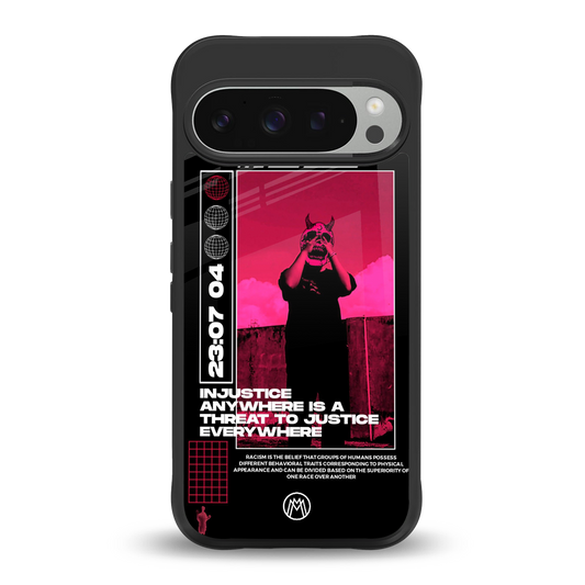 injustice back phone cover | glass case for google pixel 9 pro xl