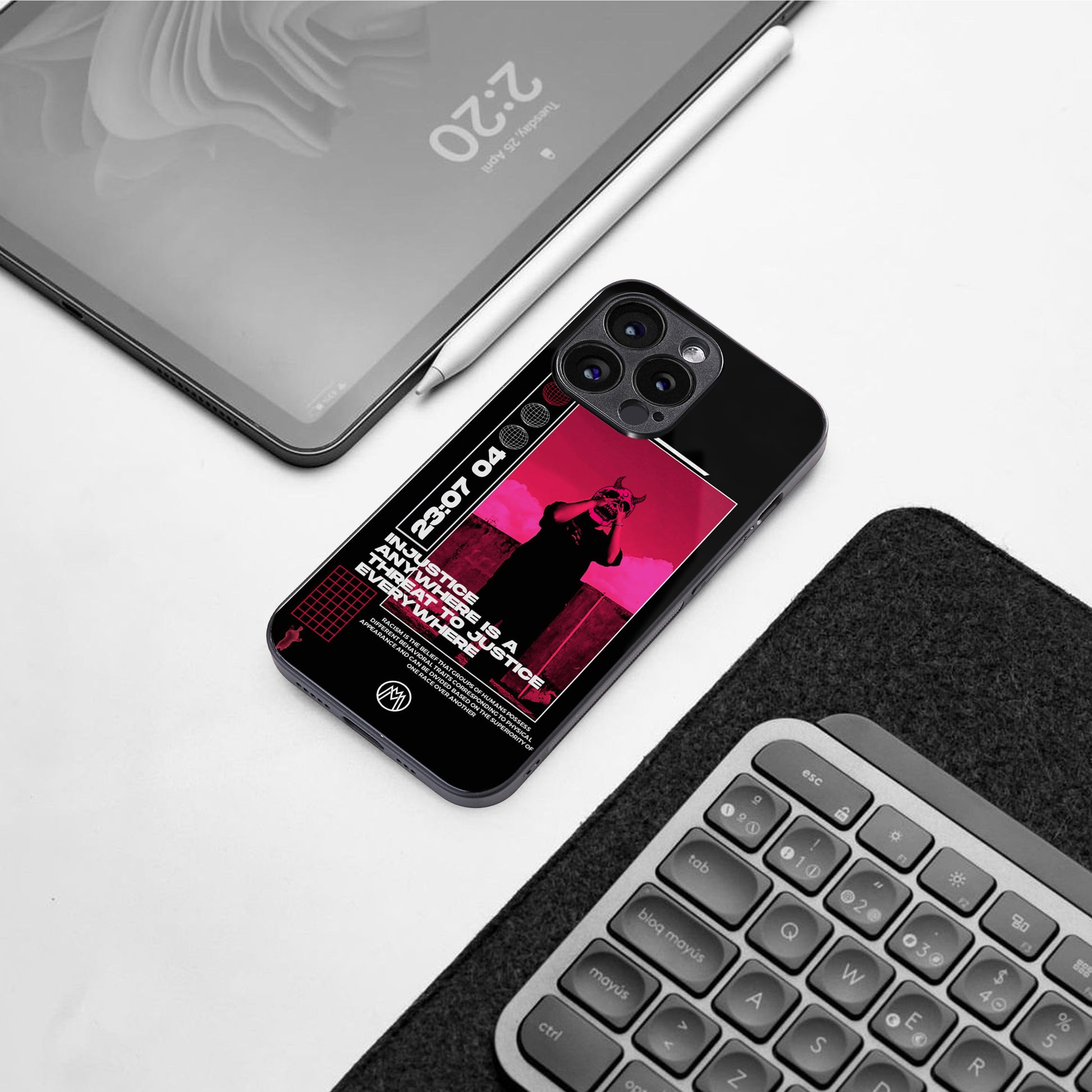 injustice back phone cover | glass case for iphone 16 pro max