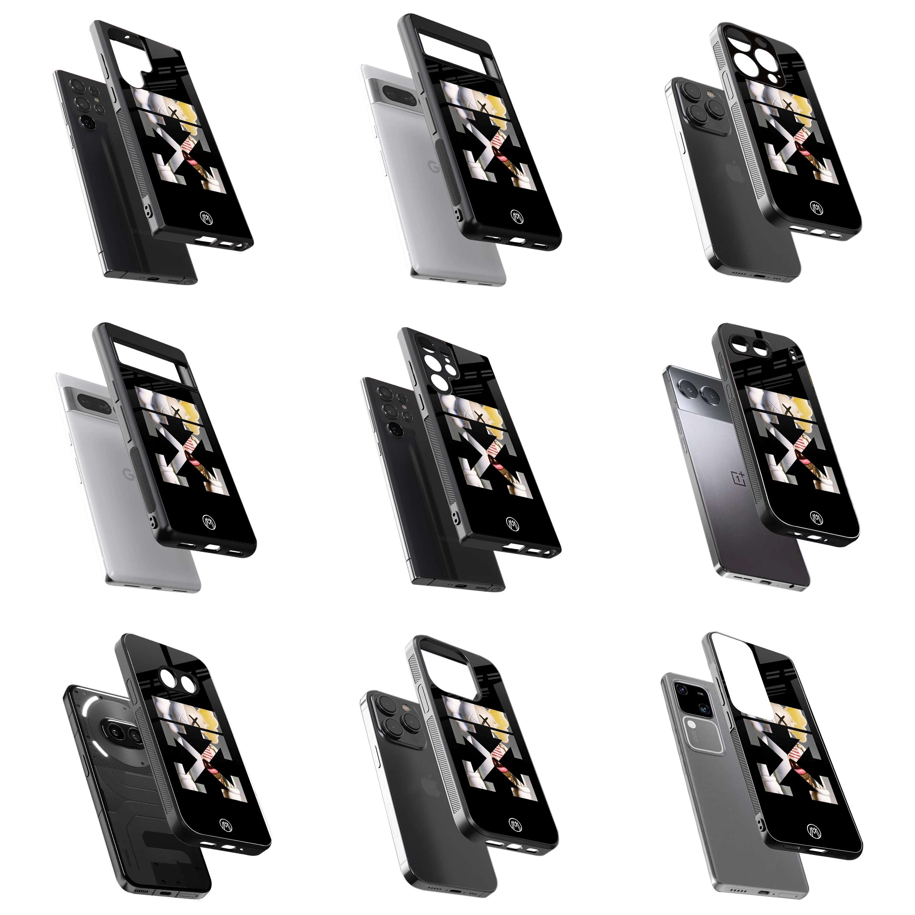 Durable Glass Back Mobile Case for iPhone, Samsung, OnePlus, Google Pixel, Redmi, Vivo, Oppo