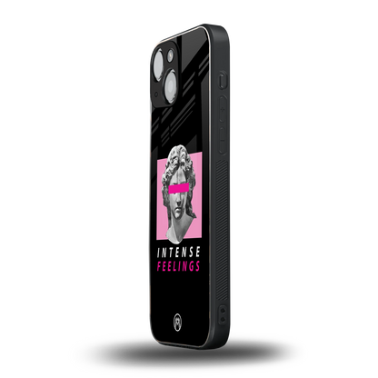 intense feelings back phone cover | glass case for iphone 13 mini