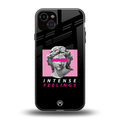 intense feelings back phone cover | glass case for iphone 15 plus
