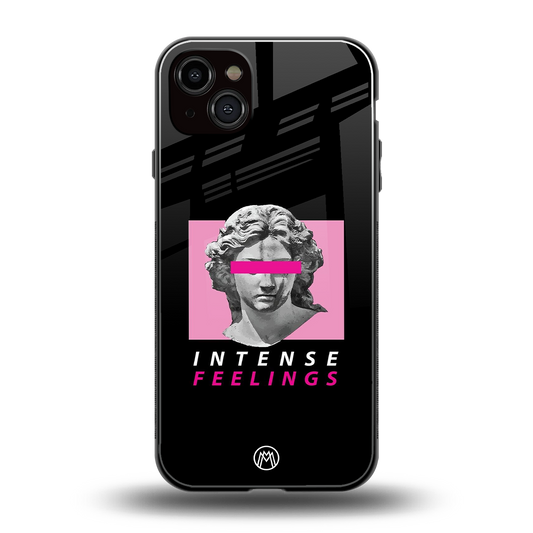 intense feelings back phone cover | glass case for iphone 14 plus