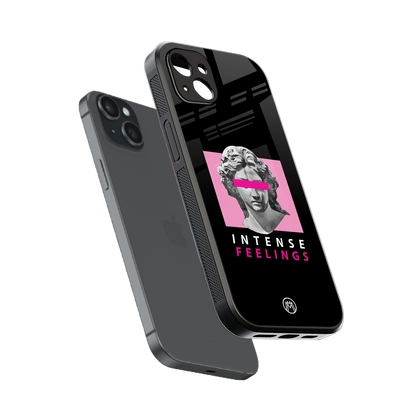intense feelings back phone cover | glass case for iphone 14 plus