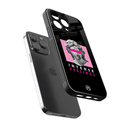 intense feelings back phone cover | glass case for iphone 15 pro