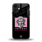 intense feelings back phone cover | glass case for iphone 16 plus