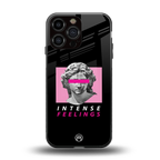 intense feelings back phone cover | glass case for iphone 16 pro max
