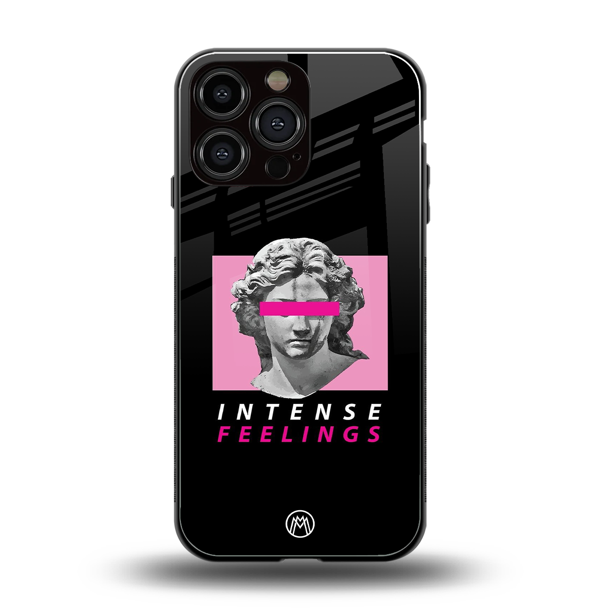 intense feelings back phone cover | glass case for iphone 16 pro max