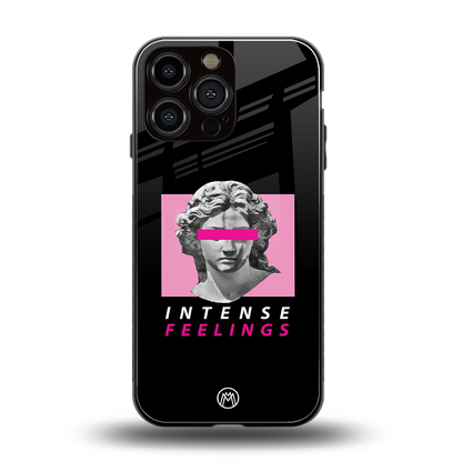 intense feelings back phone cover | glass case for iphone 16 pro max