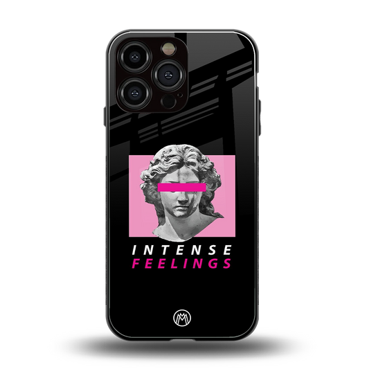 intense feelings back phone cover | glass case for iphone 16 pro max
