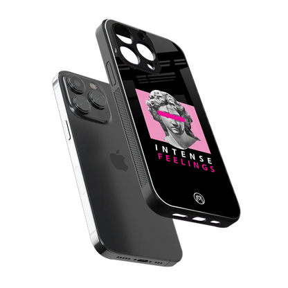 intense feelings back phone cover | glass case for iphone 16 pro max