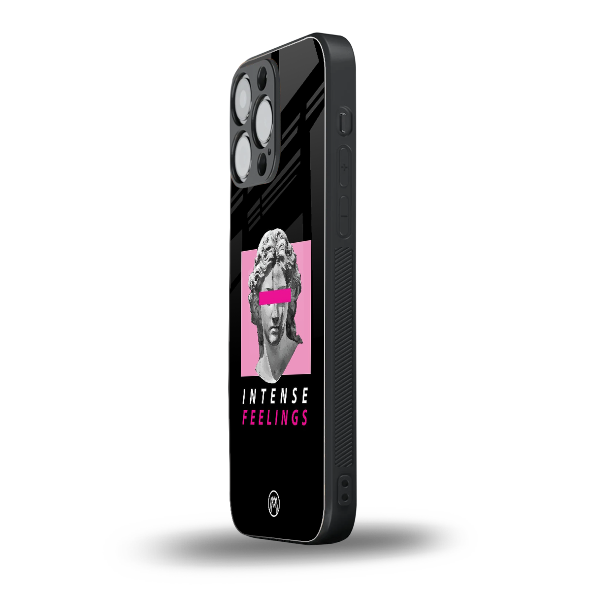 intense feelings back phone cover | glass case for iphone 16 pro max