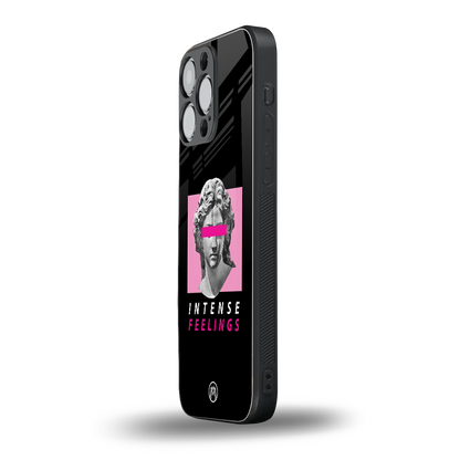 intense feelings back phone cover | glass case for iphone 16 pro max