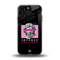intense feelings back phone cover | glass case for iphone 16 pro