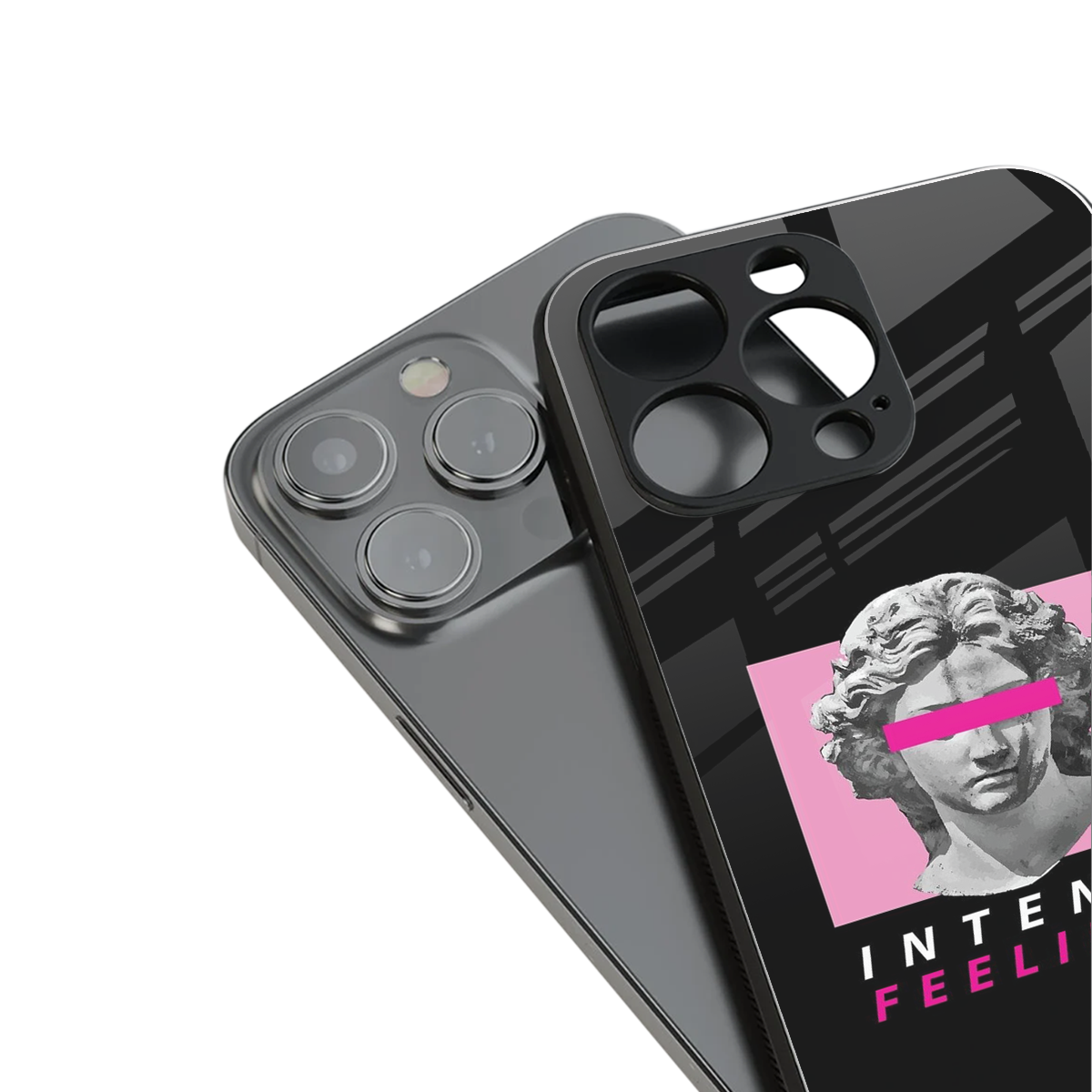 intense feelings back phone cover | glass case for iphone 16 pro max