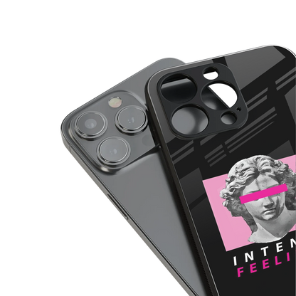 intense feelings back phone cover | glass case for iphone 16 pro max