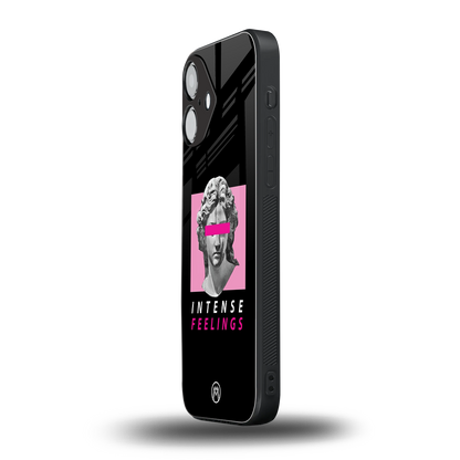intense feelings back phone cover | glass case for iphone 16