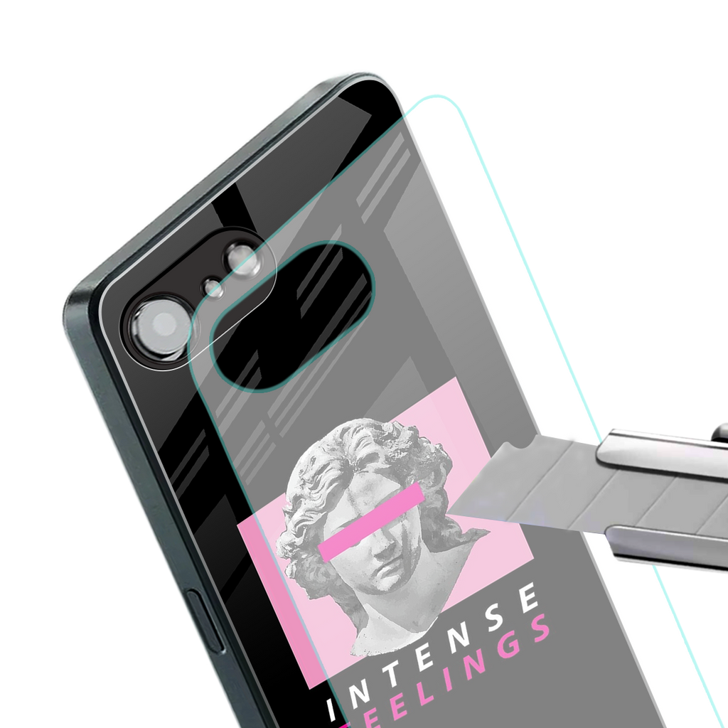 intense feelings back phone cover | glass case for iphone 16e