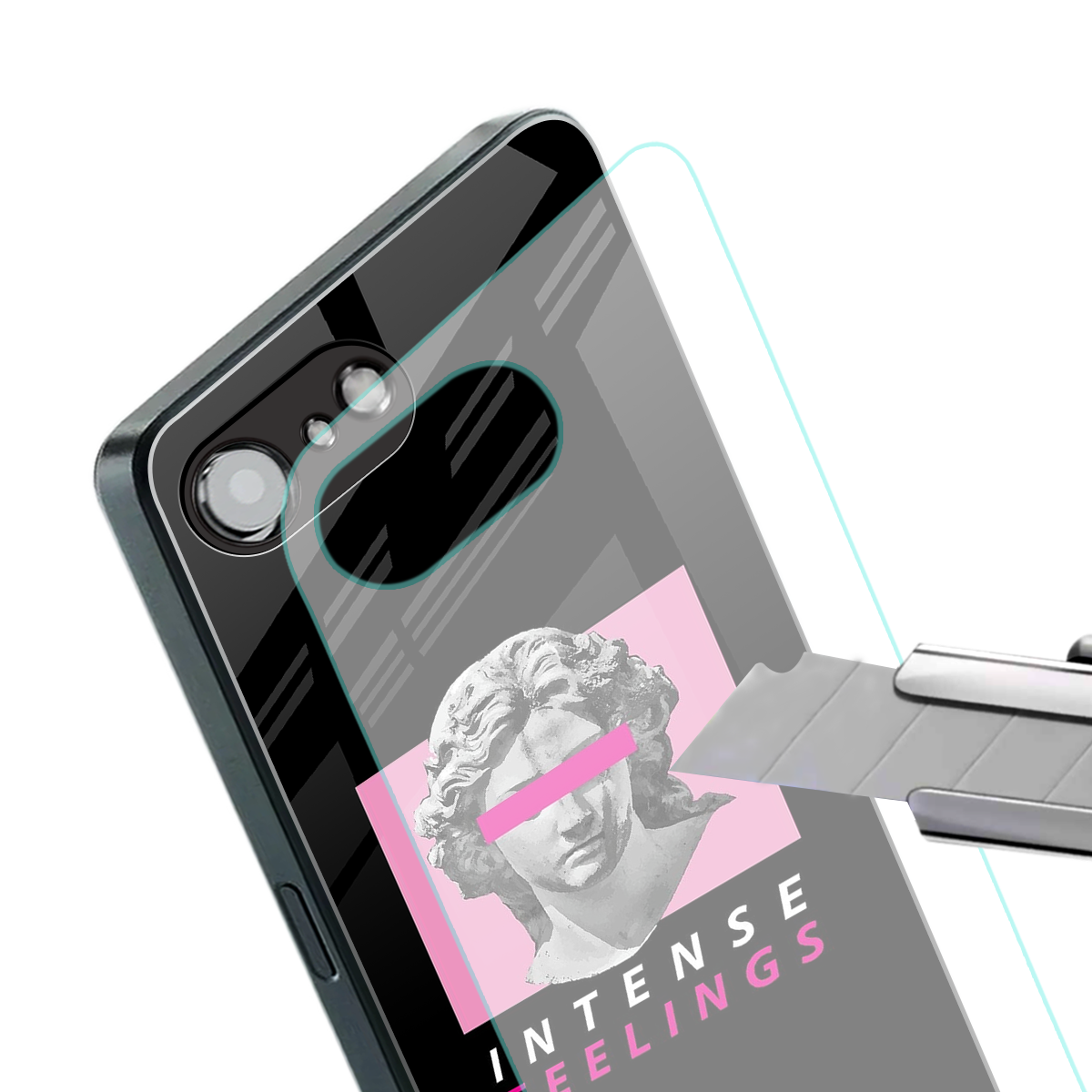 intense feelings back phone cover | glass case for iphone 16e