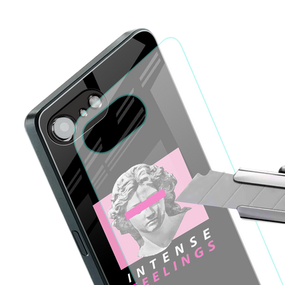 intense feelings back phone cover | glass case for iphone 16e