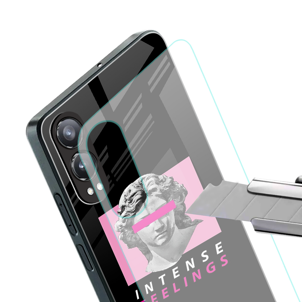intense feelings back phone cover | glass case for oneplus nord ce 4 lite