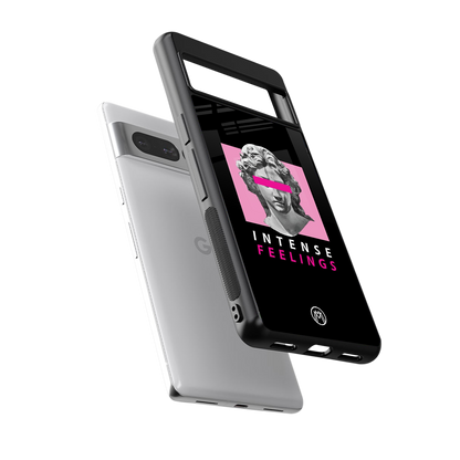 intense feelings back phone cover | glass case for google pixel 7 pro