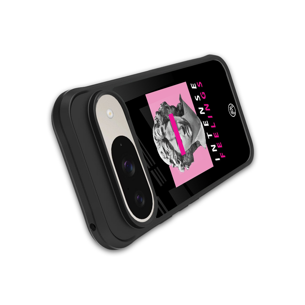 intense feelings back phone cover | glass case for google pixel 9