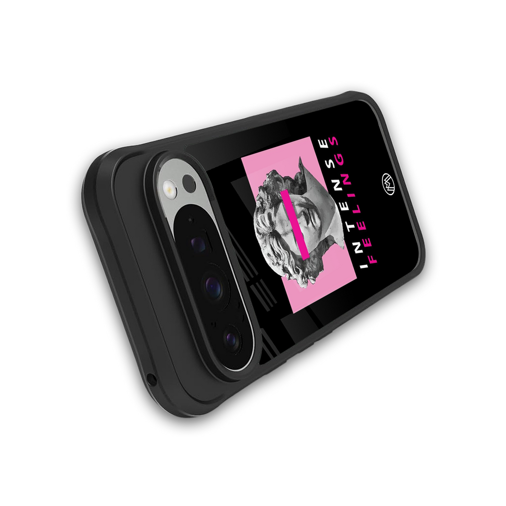intense feelings back phone cover | glass case for google pixel 9 pro