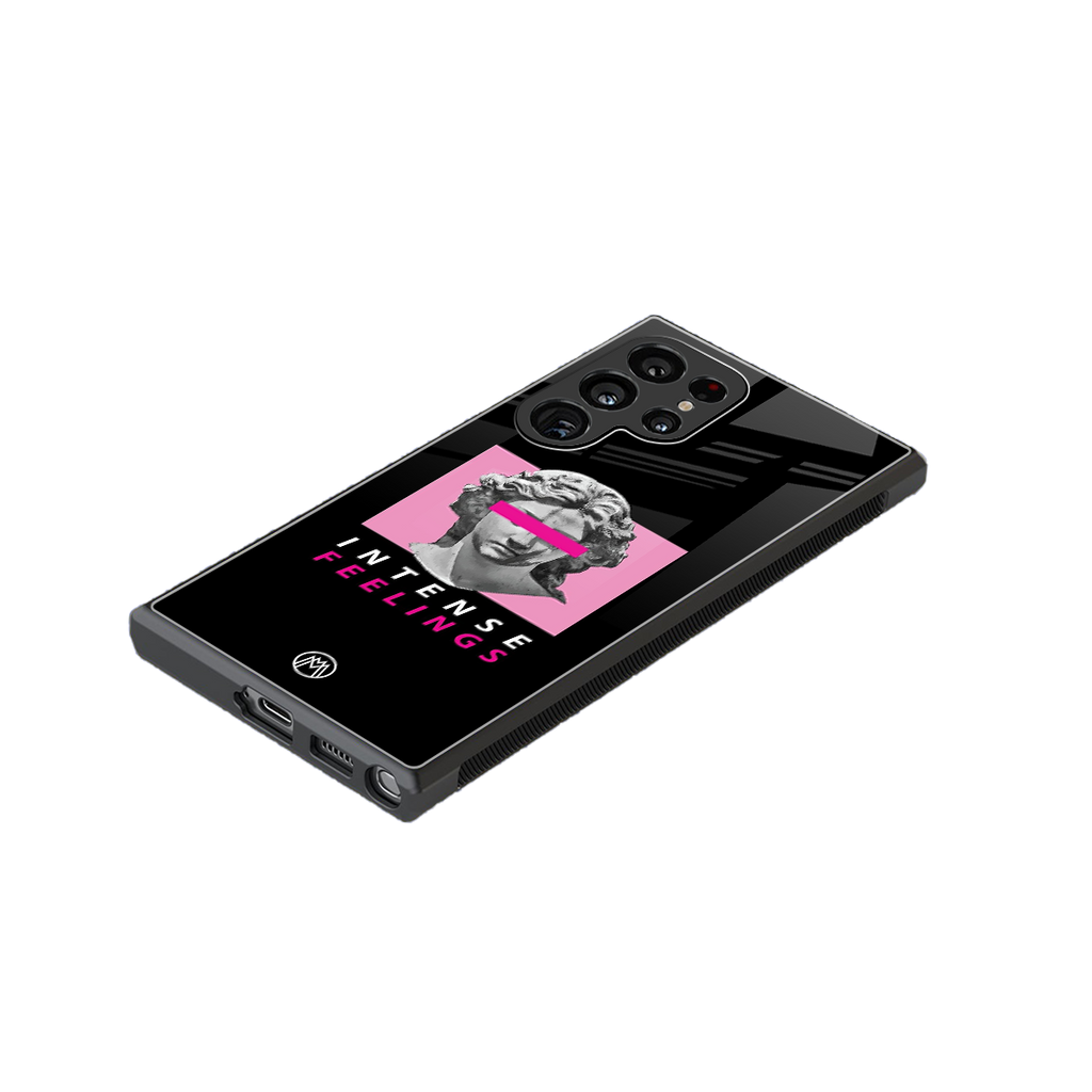 intense feelings back phone cover | glass case for samsung galaxy s23 ultra