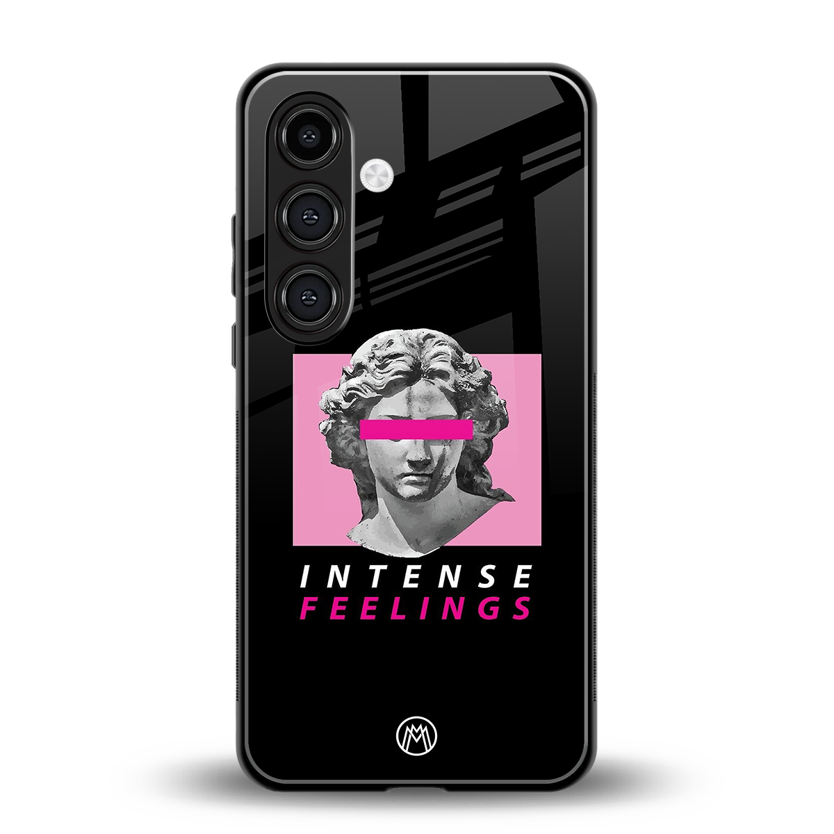 intense feelings back phone cover | glass case for samsung galaxy s24 plus