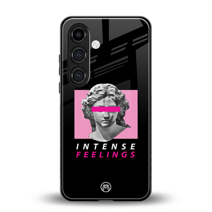 intense feelings back phone cover | glass case for samsung galaxy s24 fe