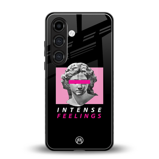 intense feelings back phone cover | glass case for samsung galaxy s24 fe