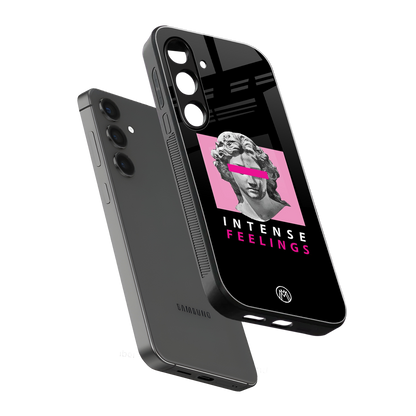 intense feelings back phone cover | glass case for samsung galaxy s24 fe