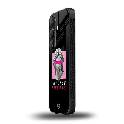 intense feelings back phone cover | glass case for samsung galaxy s24 fe