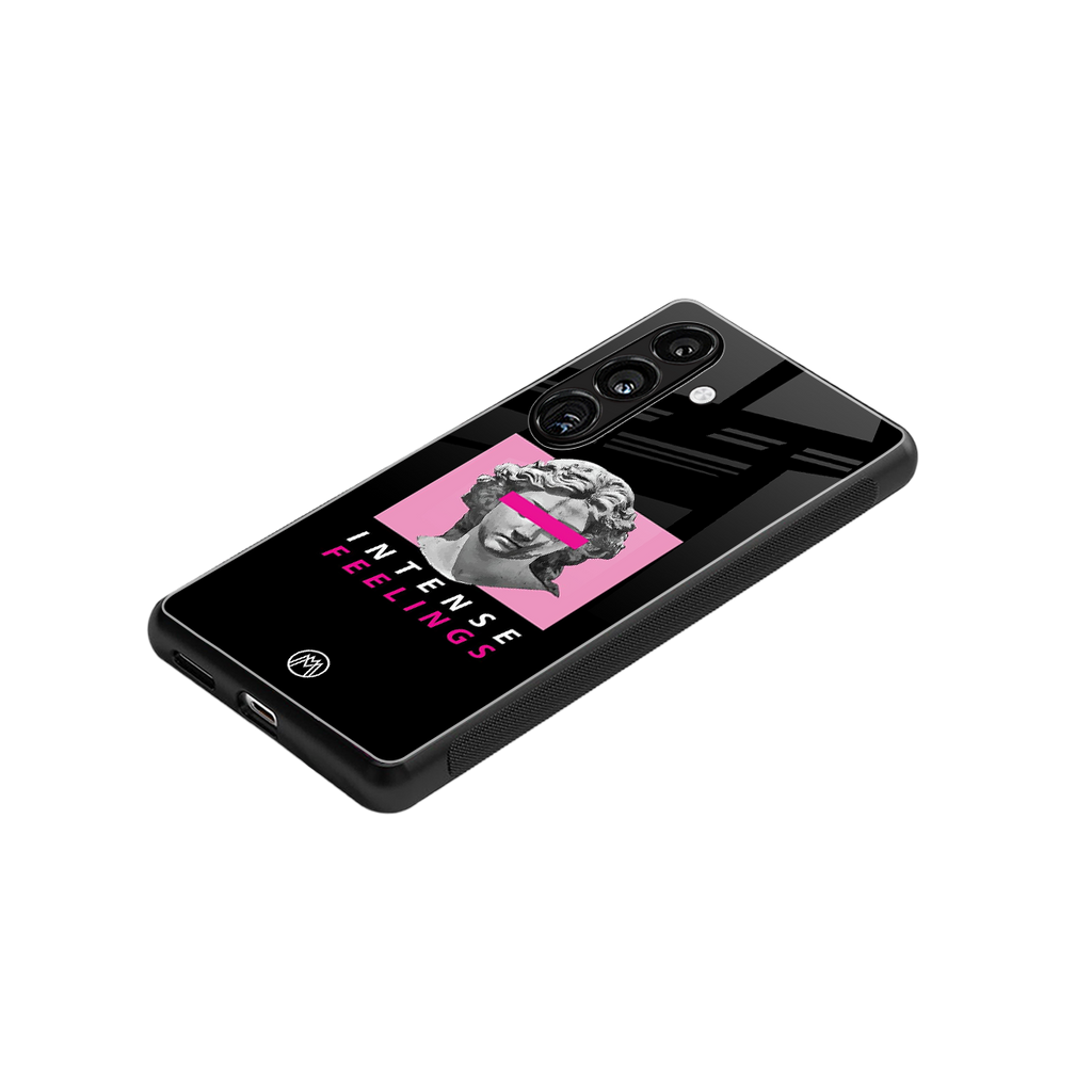 intense feelings back phone cover | glass case for samsung galaxy s24 fe