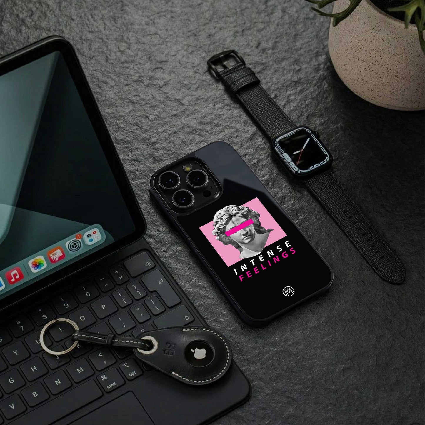 intense feelings back phone cover | glass case for samsung galaxy s23 ultra