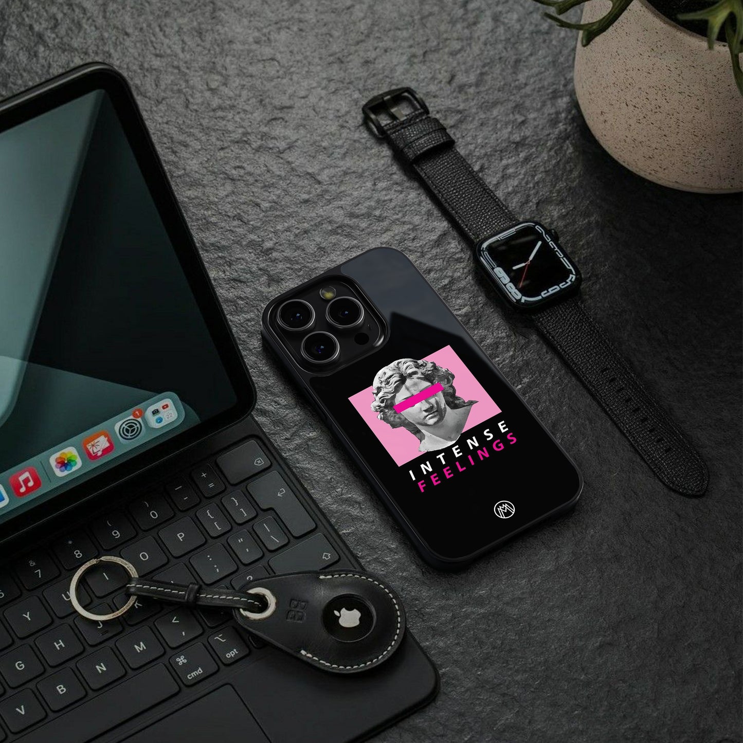 intense feelings back phone cover | glass case for iphone 16 pro