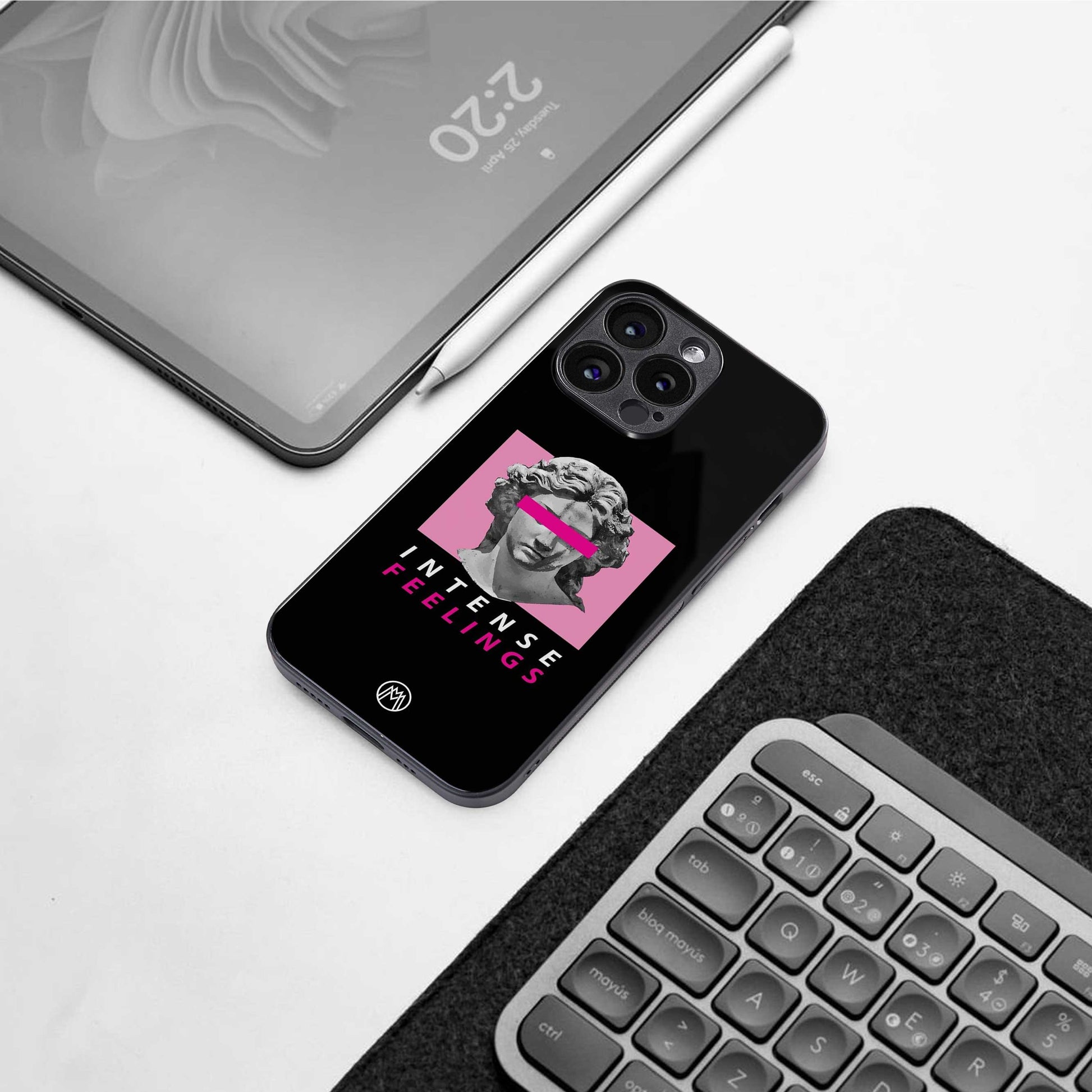 intense feelings back phone cover | glass case for iphone 13 pro max