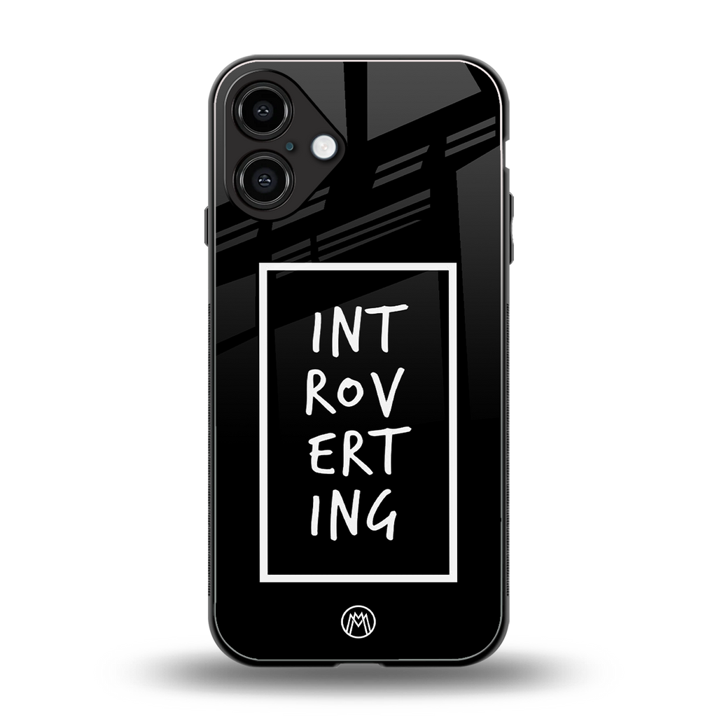 introverting back phone cover | glass case for iphone 16 plus