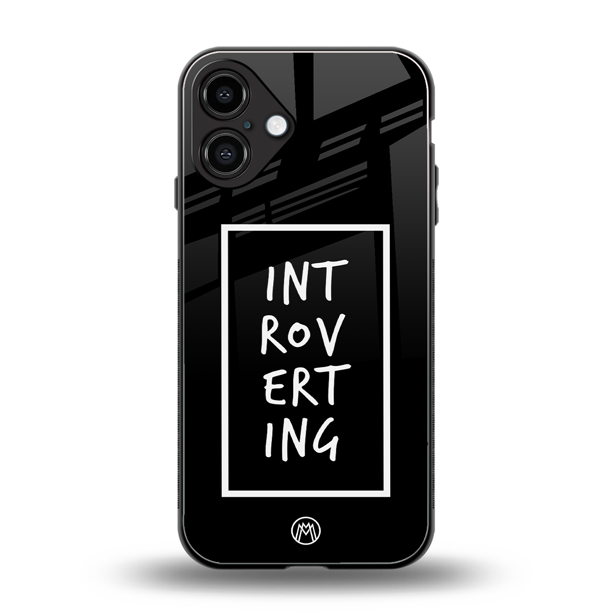 introverting back phone cover | glass case for iphone 16 plus