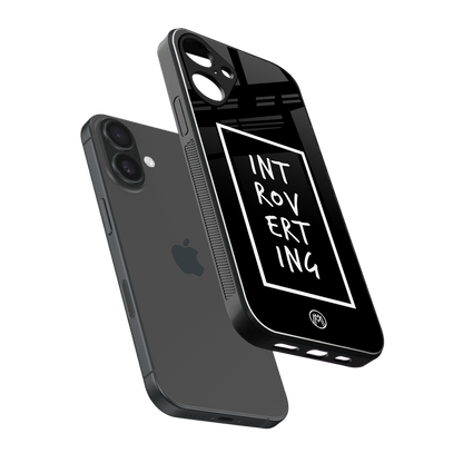 introverting back phone cover | glass case for iphone 16 plus