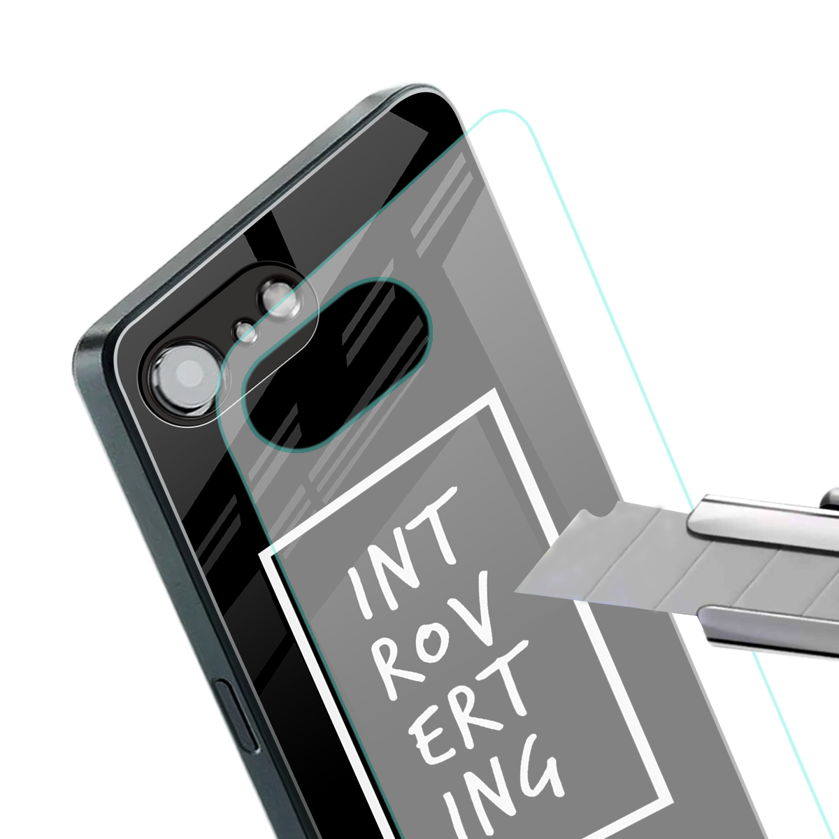 introverting back phone cover | glass case for iphone 16e