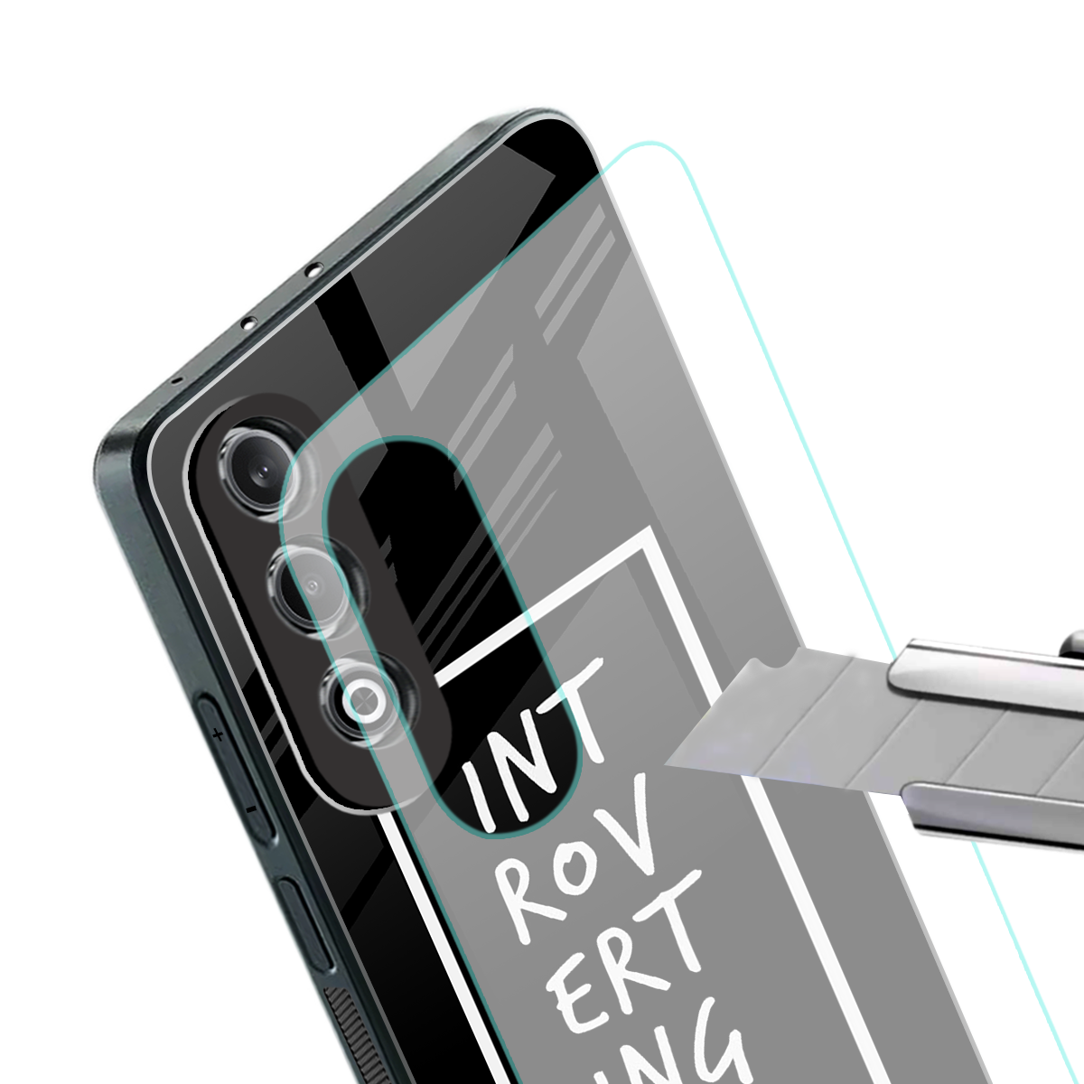 introverting back phone cover | glass case for oneplus nord ce 4