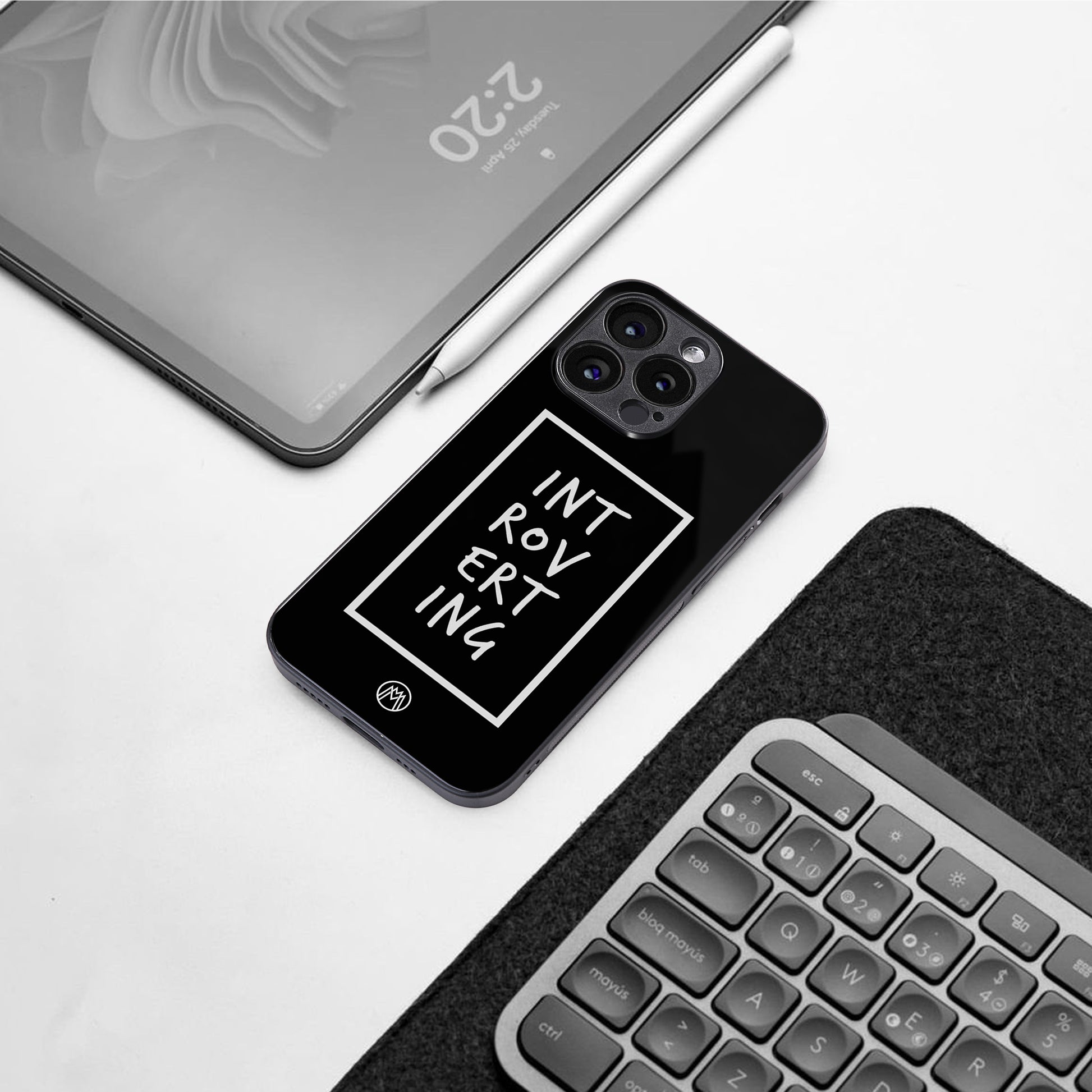 introverting back phone cover | glass case for iphone 16 pro max