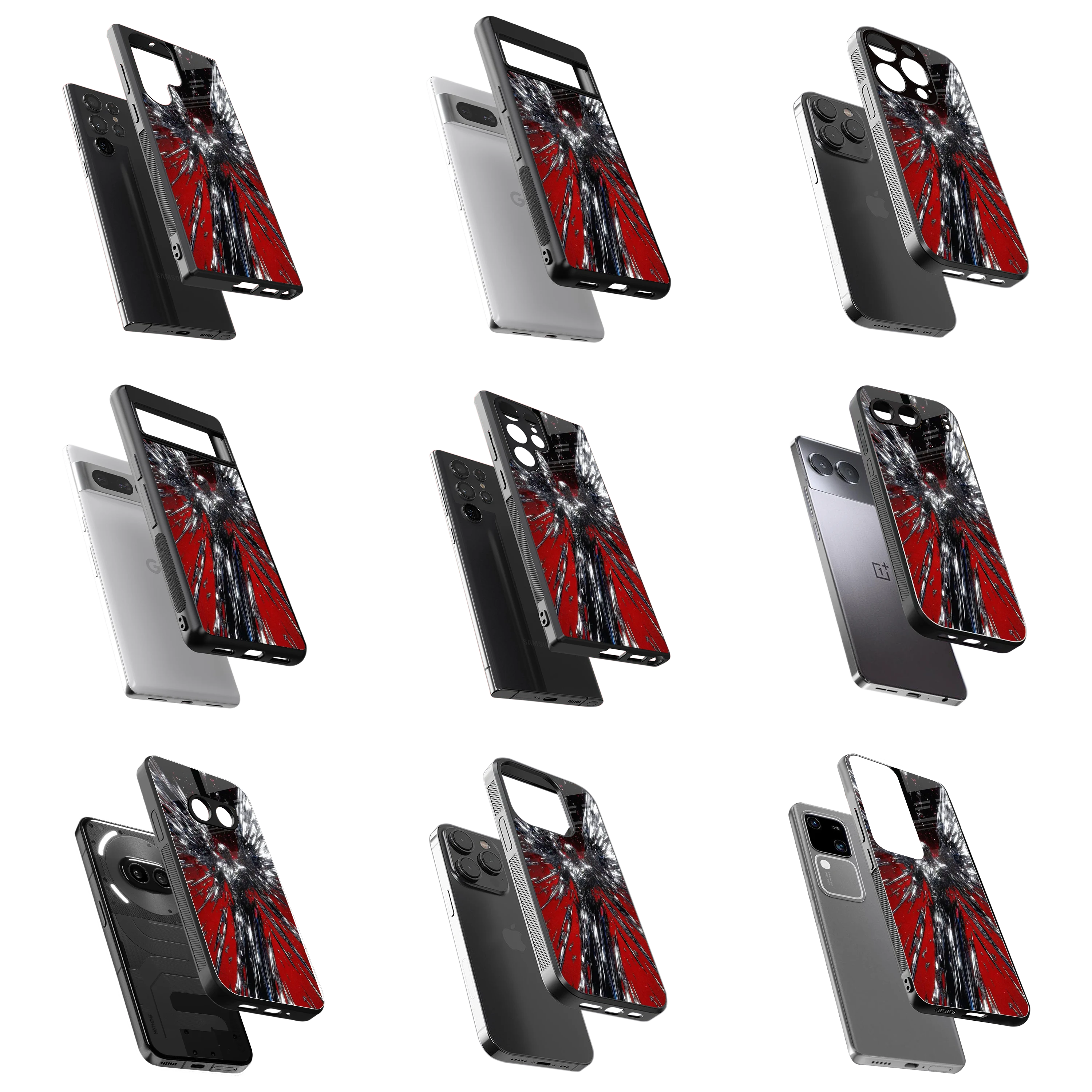 Durable Glass Back Mobile Case for iPhone, Samsung, OnePlus, Google Pixel, Redmi, Vivo, Oppo