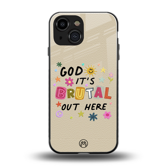 it's brutal out here back phone cover | glass case for iphone 13 mini
