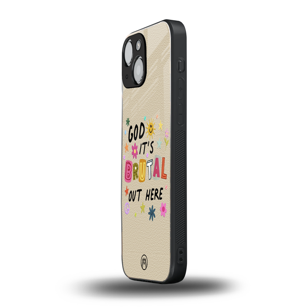 it's brutal out here back phone cover | glass case for iphone 13 mini